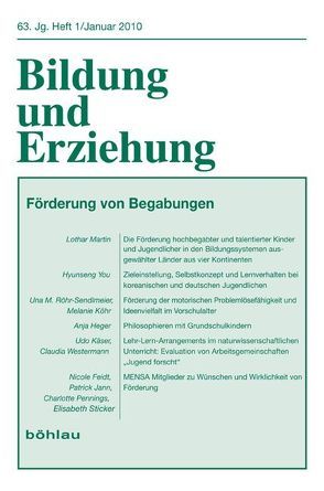 Bildung und Erziehung / Förderung von Begabungen von Paschen,  Harm, Röhr-Sendlmeier,  Una M.
