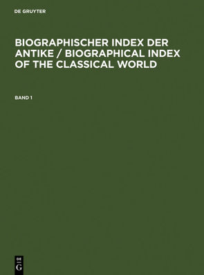 Biographischer Index der Antike von Schmuck,  Hilmar