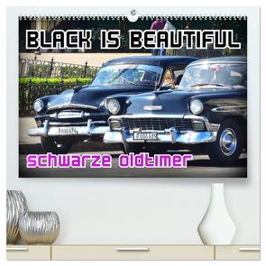 Black is Beautiful – Schwarze Oldtimer (hochwertiger Premium Wandkalender 2024 DIN A2 quer), Kunstdruck in Hochglanz von von Loewis of Menar,  Henning