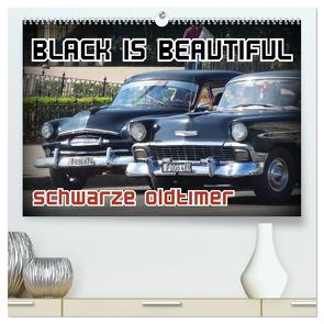 Black is Beautiful – Schwarze Oldtimer (hochwertiger Premium Wandkalender 2024 DIN A2 quer), Kunstdruck in Hochglanz von von Loewis of Menar,  Henning