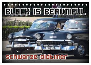 Black is Beautiful – Schwarze Oldtimer (Tischkalender 2024 DIN A5 quer), CALVENDO Monatskalender von von Loewis of Menar,  Henning