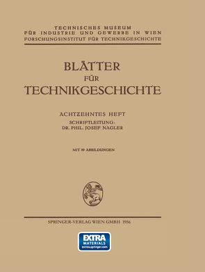 Blätter für Technikgeschichte von Nagler,  Dr. Phil. Josef