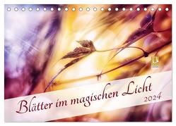 Blätter im magischen Licht (Tischkalender 2024 DIN A5 quer), CALVENDO Monatskalender von Koch,  Nicc