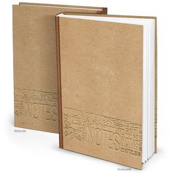 Blanko Notizbuch in geprägter Kraftpapier-Optik (Hardcover A4, Blankoseiten)