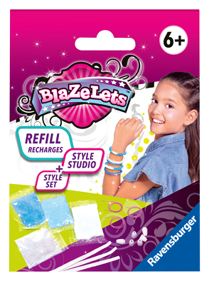 Ravensburger 18101 Blazelets Nachfüllset Refill 2, Mehr Material um kreative Glitzer-Armbänder selber zu machen, DIY für Kinder ab 6 Jahren