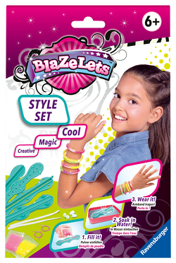 Ravensburger 18070 Blazelets Style Set, Glitzer-Armbänder selber machen, DIY für Mädchen ab 6 Jahren, stylische Freundschaftsarmbänder