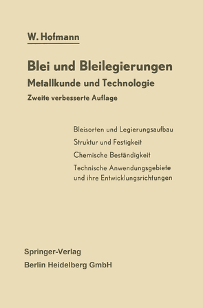 Blei und Bleilegierungen von Hofmann,  Wilhelm