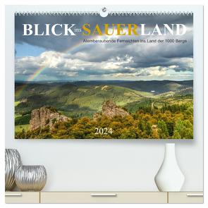 Blick ins Sauerland (hochwertiger Premium Wandkalender 2024 DIN A2 quer), Kunstdruck in Hochglanz von Bücker,  Heidi