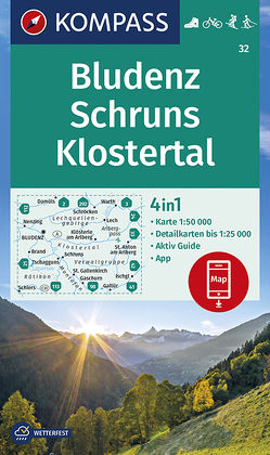 KOMPASS Wanderkarte 32 Bludenz, Schruns, Klostertal von KOMPASS-Karten GmbH