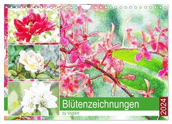Blütenzeichnungen (Wandkalender 2024 DIN A4 quer), CALVENDO Monatskalender von VogtArt,  VogtArt