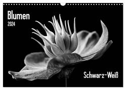 Blumen 2024, Schwarz-Weiß (Wandkalender 2024 DIN A3 quer), CALVENDO Monatskalender von Wurster,  Beate