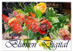 Blumen – Digital (Wandkalender 2024 DIN A2 quer), CALVENDO Monatskalender von wgVoigt,  wgVoigt