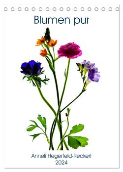 Blumen pur (Tischkalender 2024 DIN A5 hoch), CALVENDO Monatskalender von Hegerfeld-Reckert,  Anneli