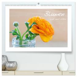 Blumen zart und schön (hochwertiger Premium Wandkalender 2024 DIN A2 quer), Kunstdruck in Hochglanz von Fischer,  Petra