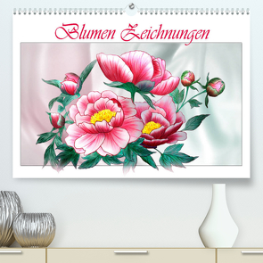 Blumen-Zeichnungen (Premium, hochwertiger DIN A2 Wandkalender 2022, Kunstdruck in Hochglanz) von Djeric,  Dusanka