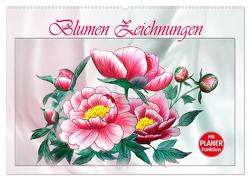 Blumen-Zeichnungen (Wandkalender 2024 DIN A2 quer), CALVENDO Monatskalender von Djeric,  Dusanka