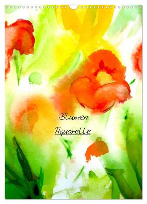 Blumenaquarelle (Wandkalender 2024 DIN A3 hoch), CALVENDO Monatskalender von Ziehr,  Maria-Anna