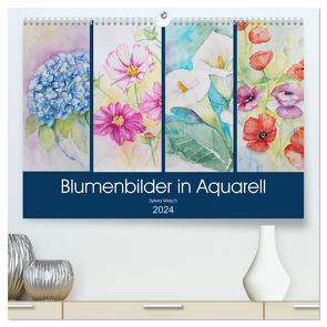 Blumenbilder in Aquarell (hochwertiger Premium Wandkalender 2024 DIN A2 quer), Kunstdruck in Hochglanz von Mesch,  Sylwia