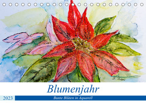 Blumenjahr – Bunte Blüten in Aquarell (Tischkalender 2023 DIN A5 quer) von Rebel,  Gudrun