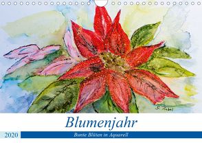 Blumenjahr – Bunte Blüten in Aquarell (Wandkalender 2020 DIN A4 quer) von Rebel,  Gudrun
