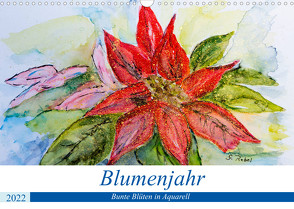 Blumenjahr – Bunte Blüten in Aquarell (Wandkalender 2022 DIN A3 quer) von Rebel,  Gudrun