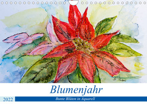 Blumenjahr – Bunte Blüten in Aquarell (Wandkalender 2022 DIN A4 quer) von Rebel,  Gudrun