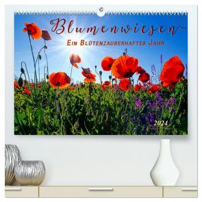 Blumenwiesen – ein blütenzauberhaftes Jahr (hochwertiger Premium Wandkalender 2024 DIN A2 quer), Kunstdruck in Hochglanz von Roder,  Peter