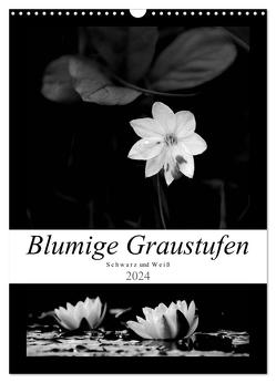 Blumige Graustufen – Schwarz und Weiß (Wandkalender 2024 DIN A3 hoch), CALVENDO Monatskalender von Seidl,  Helene