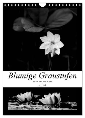 Blumige Graustufen – Schwarz und Weiß (Wandkalender 2024 DIN A4 hoch), CALVENDO Monatskalender von Seidl,  Helene