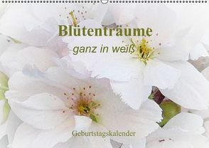 Blütenträume – ganz in weiß / Geburtstagskalender (Wandkalender immerwährend DIN A2 quer) von Art-Motiva,  k.A.
