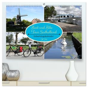 Boat and Bike Tour Südholland Geburtstagskalender (hochwertiger Premium Wandkalender 2024 DIN A2 quer), Kunstdruck in Hochglanz von Gayde,  Frank