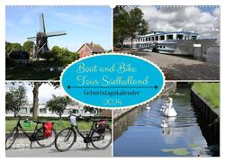 Boat and Bike Tour Südholland Geburtstagskalender (Wandkalender 2024 DIN A2 quer), CALVENDO Monatskalender von Gayde,  Frank