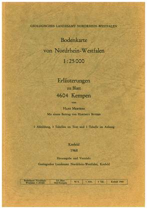 Bodenkarten von Nordrhein-Westfalen 1:25000 / Kempen von Butzke,  Hartmut, Mertens,  Hans