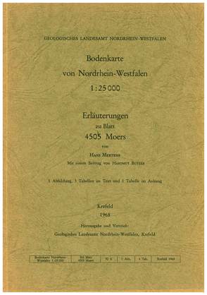 Bodenkarten von Nordrhein-Westfalen 1:25000 / Moers von Butzke,  Hartmut, Mertens,  Hans