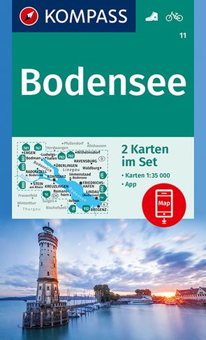 KOMPASS Wanderkarten-Set 11 Bodensee (2 Karten) 1:35.000 von KOMPASS-Karten GmbH