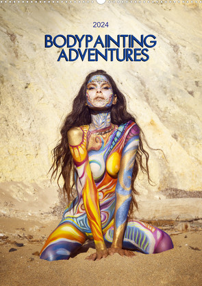 Bodypainting Adventures – Farbe auf nackter Haut (Wandkalender 2024 DIN A2 hoch), CALVENDO Monatskalender von Boehm,  Julie