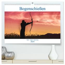 Bogenschießen. Sport – Spaß – Spannung (hochwertiger Premium Wandkalender 2024 DIN A2 quer), Kunstdruck in Hochglanz von Robert,  Boris