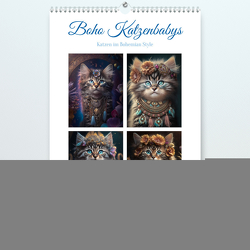 Boho Katzenbabys (hochwertiger Premium Wandkalender 2024 DIN A2 hoch), Kunstdruck in Hochglanz von Gierok-Latniak,  Steffen