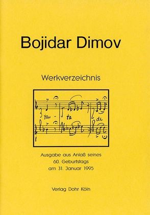 Bojidar Dimov: Werkverzeichnis von Dohr,  Christoph