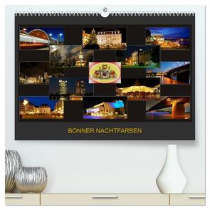BONNER NACHTFARBEN (hochwertiger Premium Wandkalender 2024 DIN A2 quer), Kunstdruck in Hochglanz von Bonn,  BRASCHI