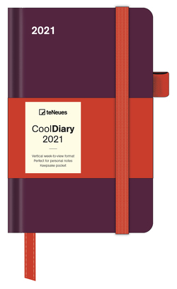 Bordeaux/Coral 2021 – Diary – Buchkalender – Taschenkalender – 9×14