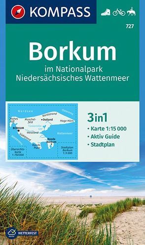 KOMPASS Wanderkarte 727 Borkum im Nationalpark Niedersächsisches Wattenmeer 1:15.000 von KOMPASS-Karten GmbH