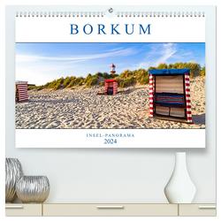 Borkum Inselpanorama (hochwertiger Premium Wandkalender 2024 DIN A2 quer), Kunstdruck in Hochglanz von Dreegmeyer,  Andrea