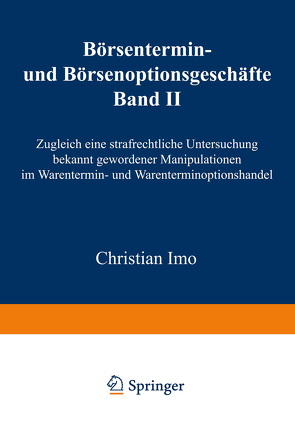 Börsentermin- und Börsenoptionsgeschäfte von Imo,  Christian