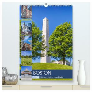 BOSTON Historie und urbane Idylle (hochwertiger Premium Wandkalender 2024 DIN A2 hoch), Kunstdruck in Hochglanz von Viola,  Melanie