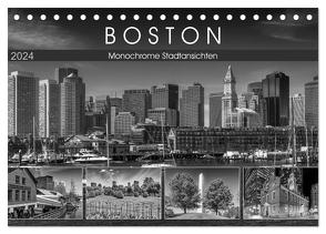 BOSTON Monochrome Stadtansichten (Tischkalender 2024 DIN A5 quer), CALVENDO Monatskalender von Viola,  Melanie