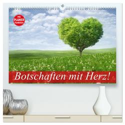 Botschaften mit Herz! (hochwertiger Premium Wandkalender 2024 DIN A2 quer), Kunstdruck in Hochglanz von Stanzer,  Elisabeth
