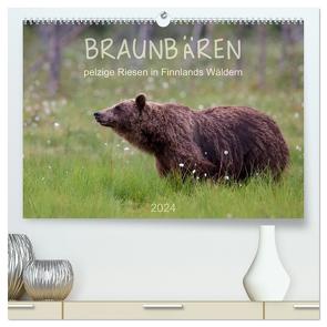 Braunbären – pelzige Riesen in Finnlands Wäldern (hochwertiger Premium Wandkalender 2024 DIN A2 quer), Kunstdruck in Hochglanz von Sandra Eigenheer,  ©