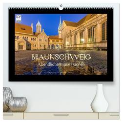 BRAUNSCHWEIG – Abendliche Impressionen (hochwertiger Premium Wandkalender 2024 DIN A2 quer), Kunstdruck in Hochglanz von Berkhoff,  Christine
