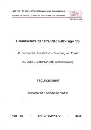 Braunschweiger Brandschutz-Tage ´05 von Hosser,  Dietmar